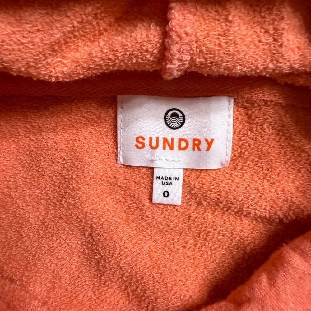 Sundry neon orange ombré rainbow drawstring Coral Hoodie - Picture 4 of 9